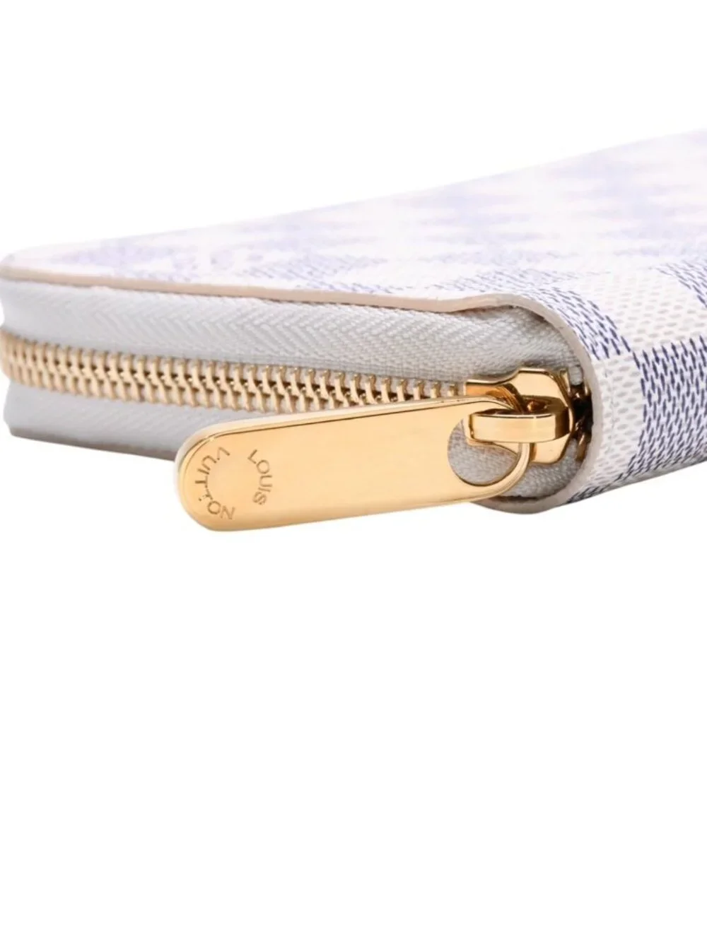 Louis Vuitton Damier Azur Zippy Wallet Ivory Black Round